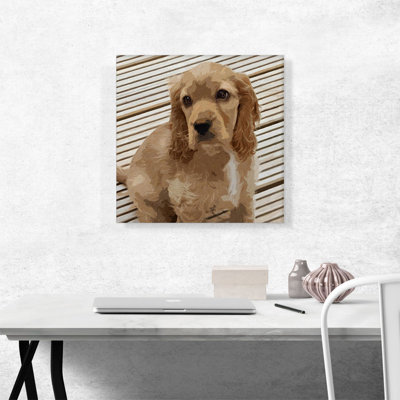 American Cocker Spaniel Dog Breed Lines - Reproduction d'art sur toile tendue