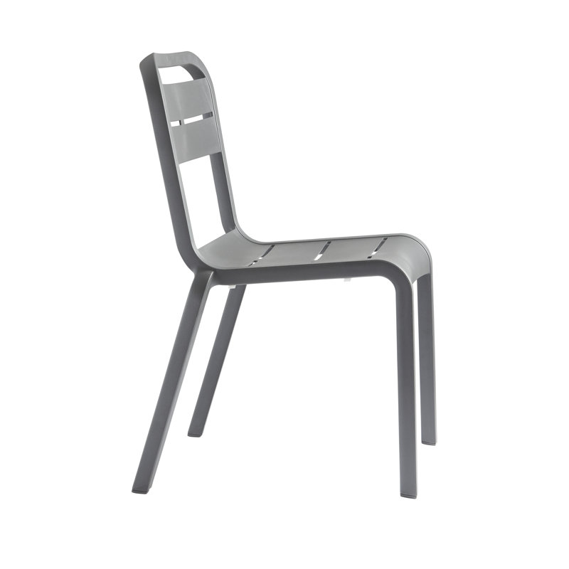 Chaise d'appoint de qualité supérieure pour l'extérieur empilable, Gris anthracite