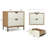Cianciolo Night Stand With 2 Drawers In Bone & Natural Tone & Antique Brass Finish