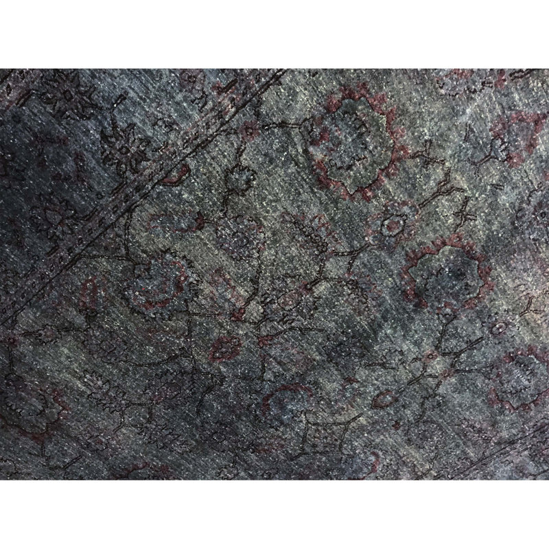 Wool Oriental Area Rug in Dark Green