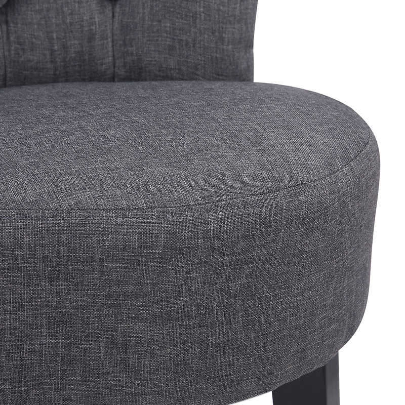 Lang Solid Wood Accent Stool, Dark Grey