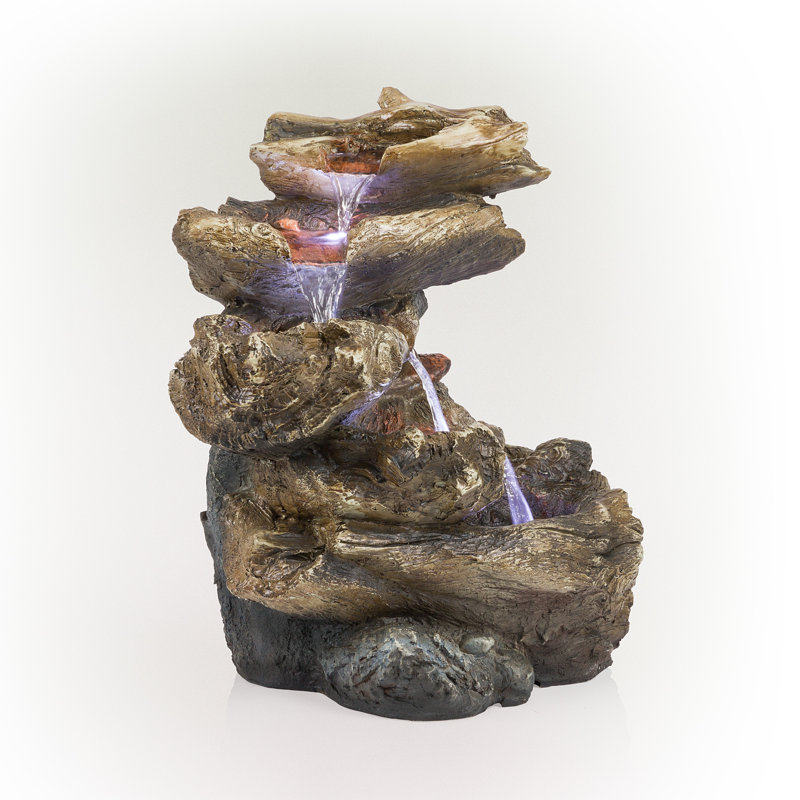 Fontaine de forêt tropicale avec lumière Penyst Polystone