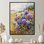 Art sur toile, hortensias et fleurs sauvages champêtre III