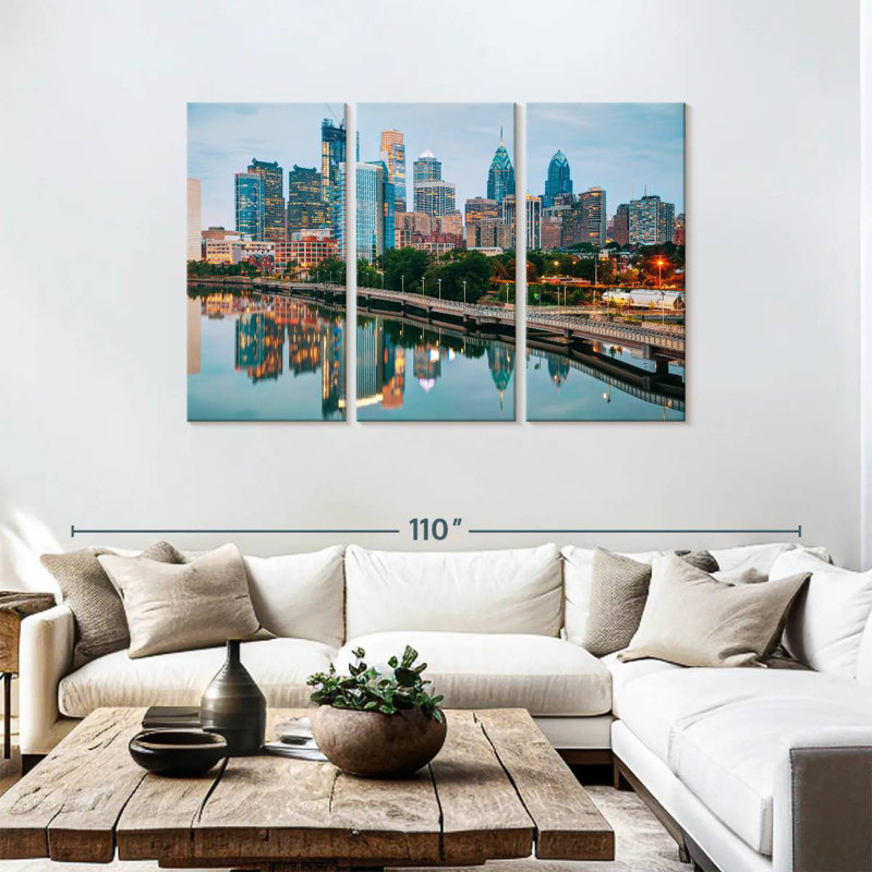 Sireci Philadelphia Skyline And Schuylkill River, 48" H x 74" W
