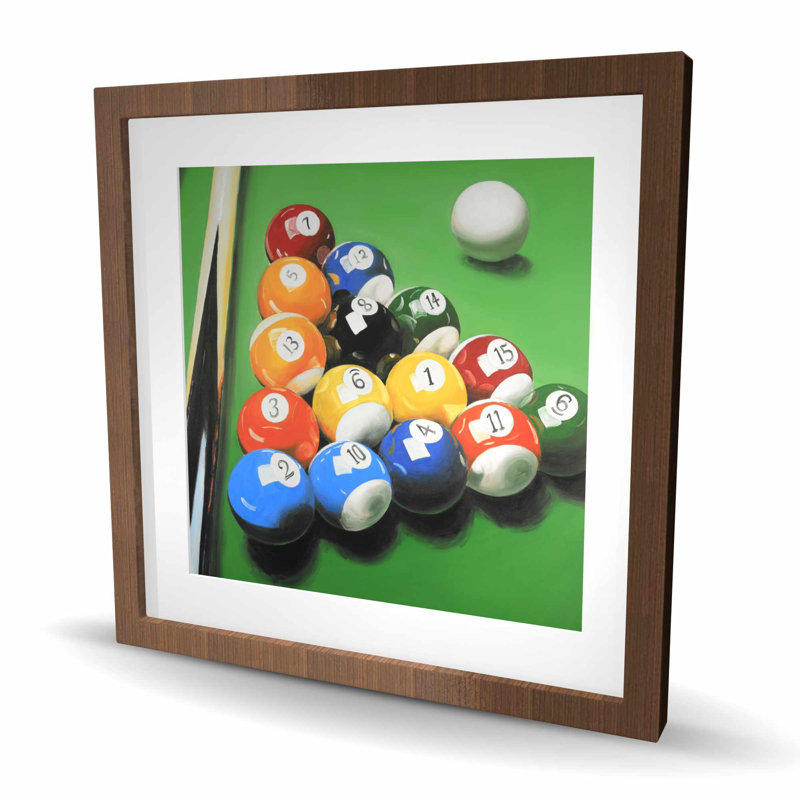 Pool Table with Ball Formation - Man Cave Framed Print Decor