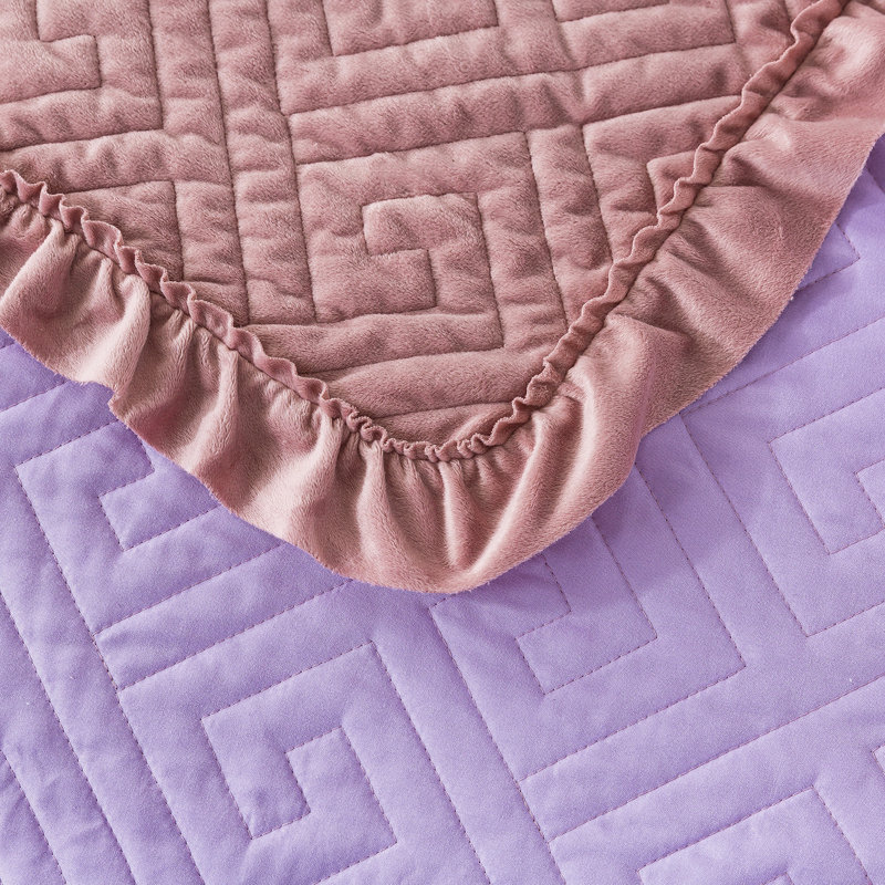 QSM0820210707 Geometric Shapes Bedding, Twin Quilt + 1 Sham, Rose