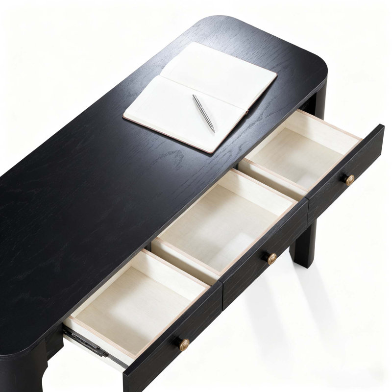 Table d'entrée avec 3 tiroirs dissimulés, Noir