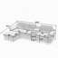 Canapé modulaire moderne en L avec rangement tout-en-un, poches d'accoudoirs de rangement latérales, console centrale avec porte-gobelet, repose-pieds avec rangement relevable, siège confortable à plusieurs places - noir