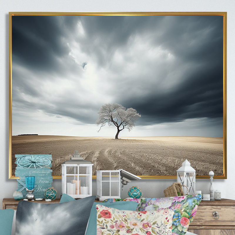 «Peadowies Endless Horizons III», reproduction sur toile, Cadre flottant doré, H 12 po x l 20 po x P 1 po