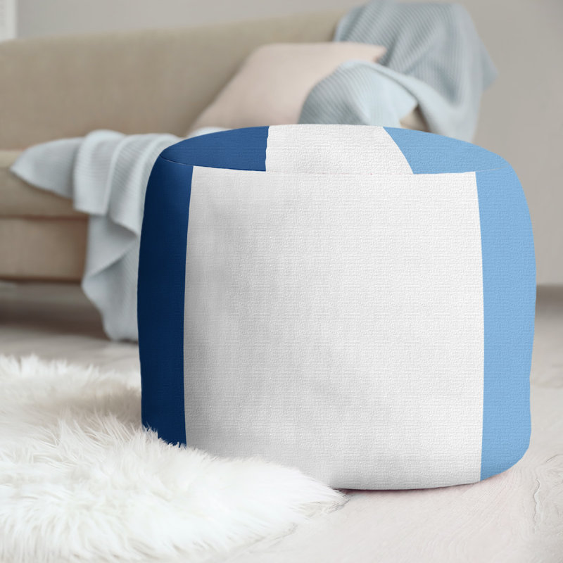 repose-pieds rond 20,5", Bleu royal / Blanc / Bleu
