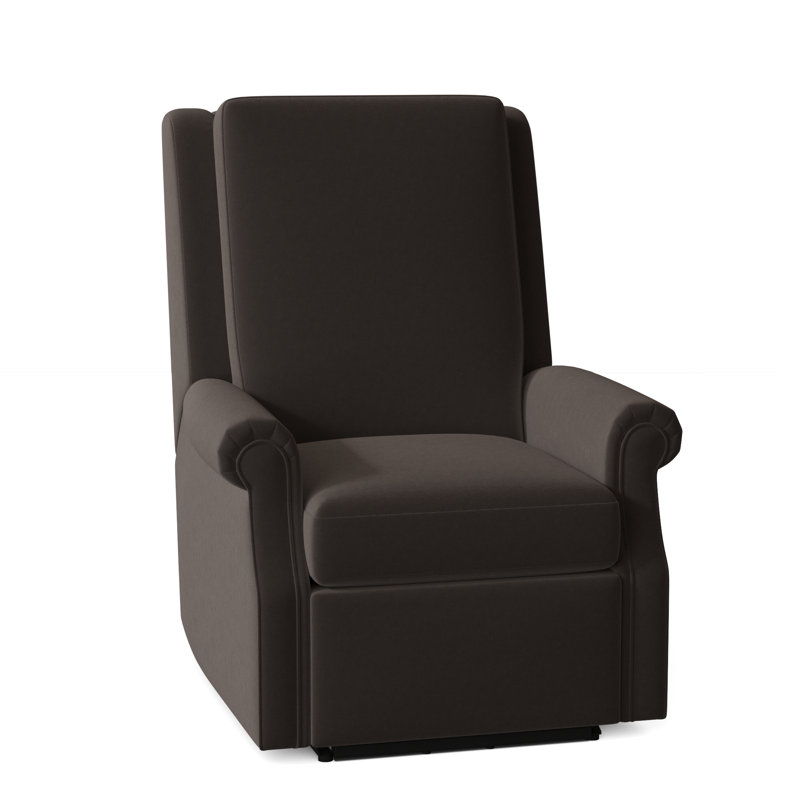 Reclination 33" Wide Genuine Leather Standard Recliner, Manual, 1181 Pearl, Glider