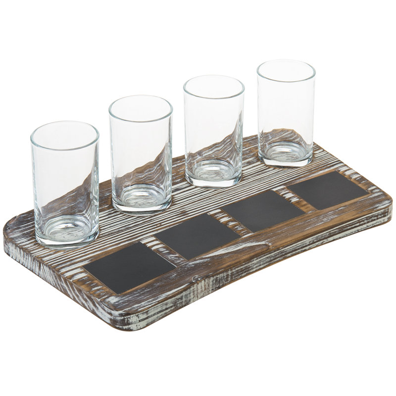 4 Piece 177ml Glass Shot Glass Set, Brown