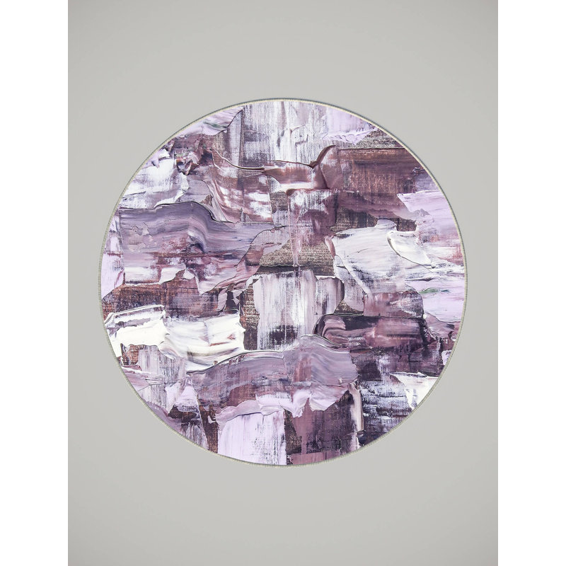 Aivars Washable Abstract Indoor Rug, Round 4'