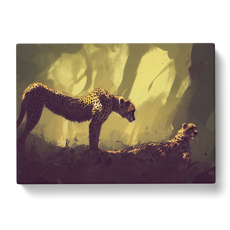 Two Cheetahs - Wrapped Canvas Print, 35cm H x 50cm W x 3cm D