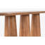 Console Hump en bois massif au fini cerusé brun clair avec plateau arrondi et trois pieds coniques