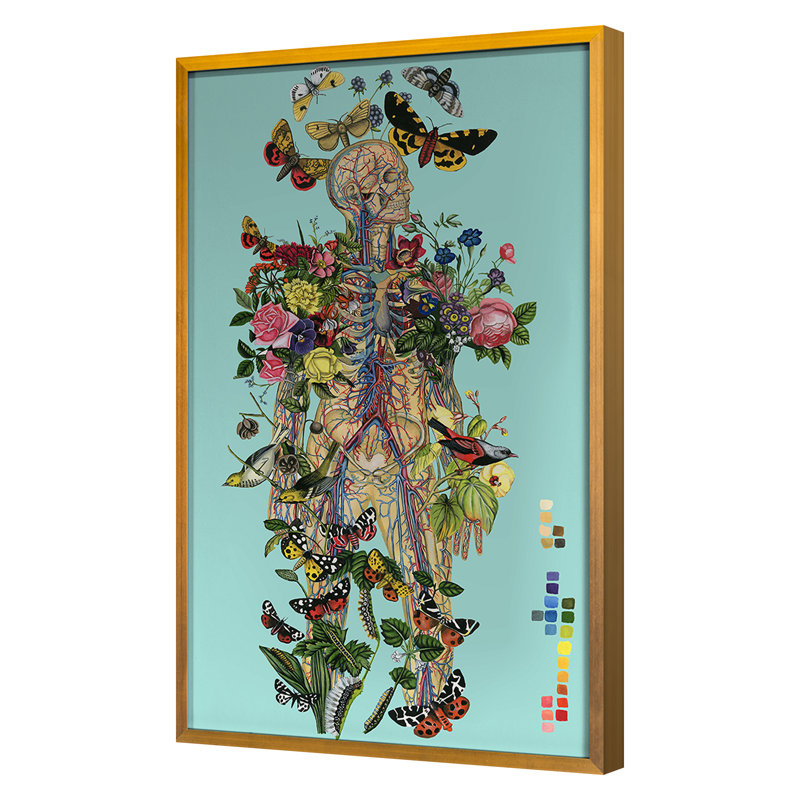Anatomical Botanical Blue Print by Thicket Design, 38" H x 24" W
