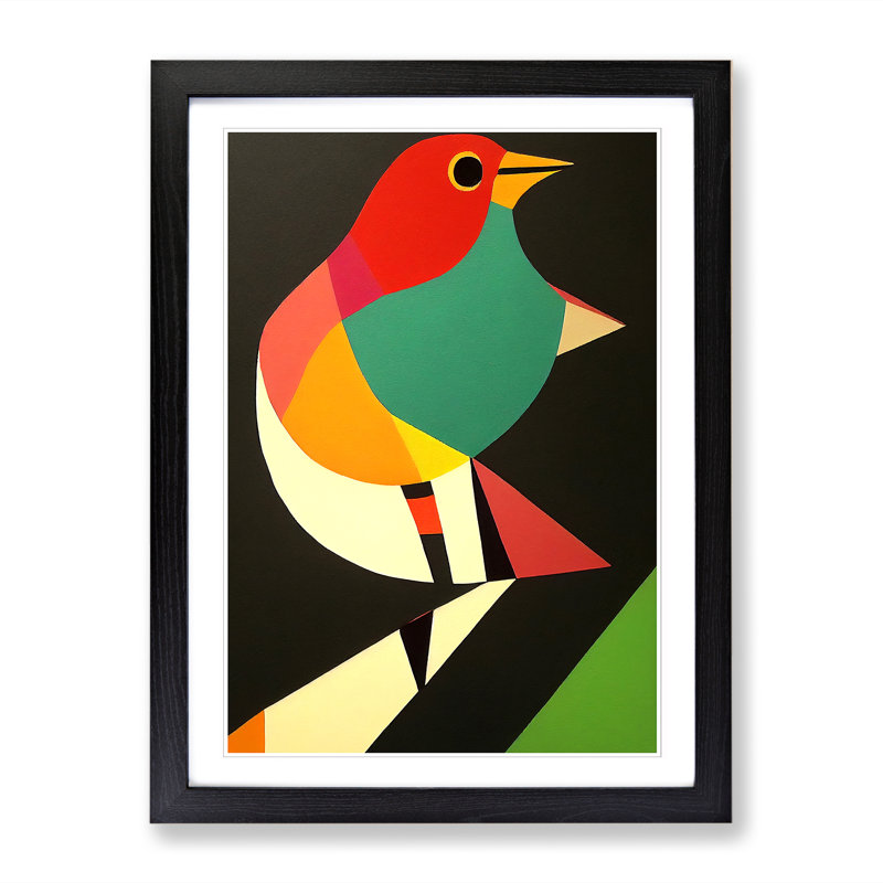 Wasilewski Robin Bird Abstract Vol.5 - Wall Art, 34cm H x 25cm W x 2cm D, Oak
