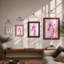 Pink Giraffe Modern - Framed Print-116603159-116603157