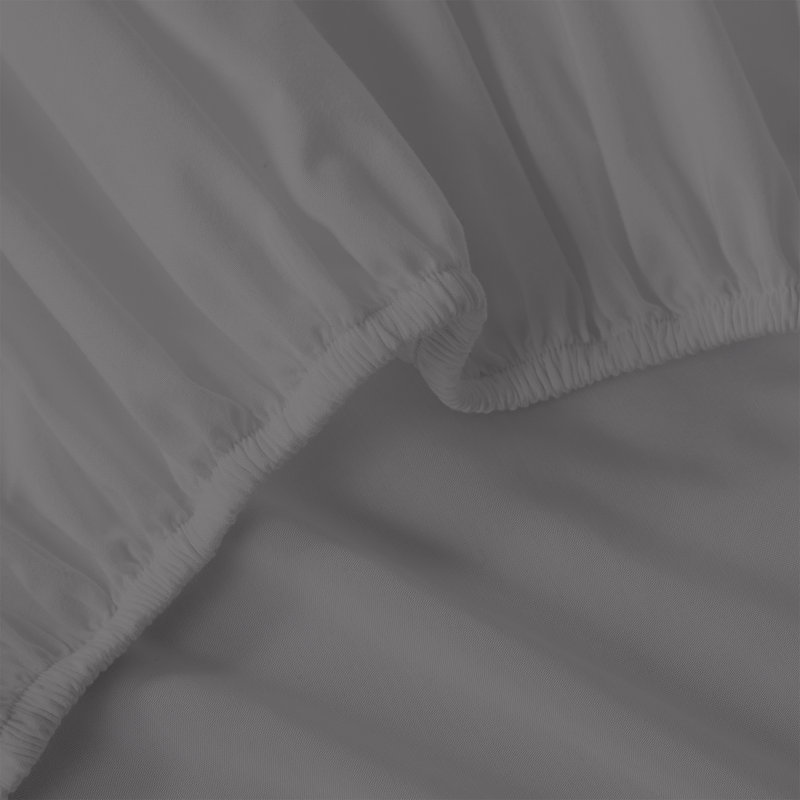 Ensemble de draps-housses 2 pièces 100% coton Cool & Crisp, Drap-housse de taille simple, Gris foncé