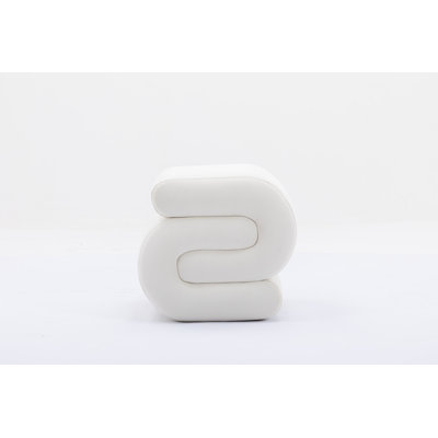S-shape Velvet Fabric Ottoman Makeup Stool Footstool