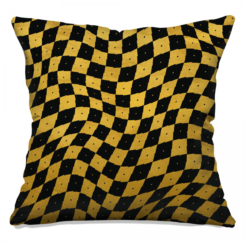 Wavy Checkered Pattern Double Sided Throw Pillows, 20 x 20 inches