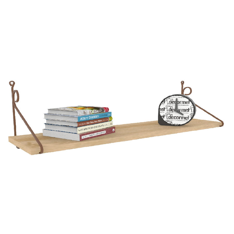 Modern Wall Shelf, Oak Color, 28.3 x 10.6 x 7.9 inches | 100% Melamine Coated Particle Board with Metal Bracket, 0.7 inches Thick | Stylish & Functional Storage Solution for Home or Office