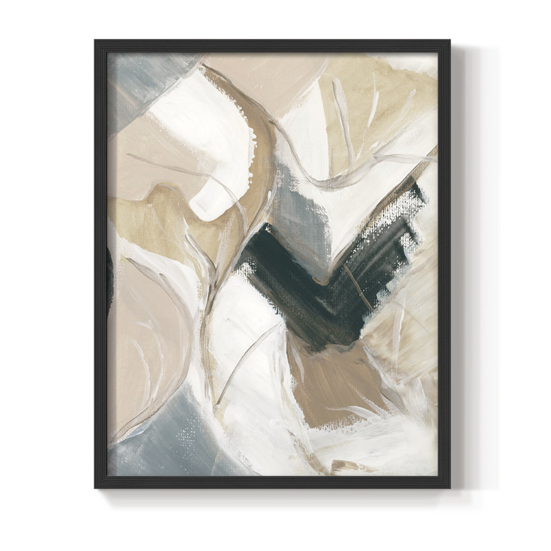 Marble Lines II, reproduction encadrée - bois massif, Noir, H 14 po x l 11 po