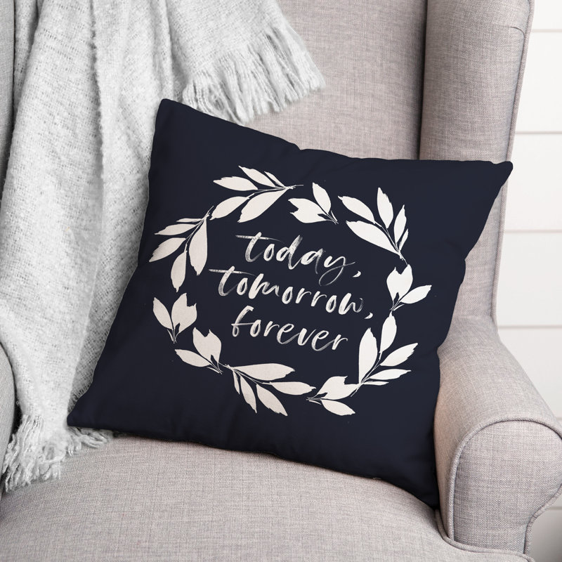 Coussin décoratif intérieur / extérieur en polyester , H 18 po x l 18 po, Bleu marine