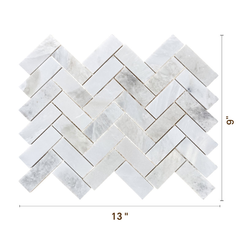 Honed Herringbone Natural Mosaic Tile, White