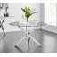 Tierra Modern Chrome Metal & Glass Round Dining Table Set with 6 Soft Touch Faux Leather Chairs-776585188