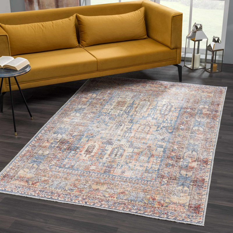 Jaelyne Washable Oriental Indoor Rug, Rectangle 9'2" x 12'