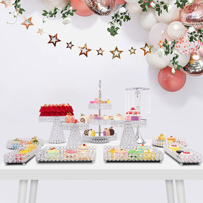 11 pièces de présentoir de décoration de gâteau en cristal élégant pour les célébrations