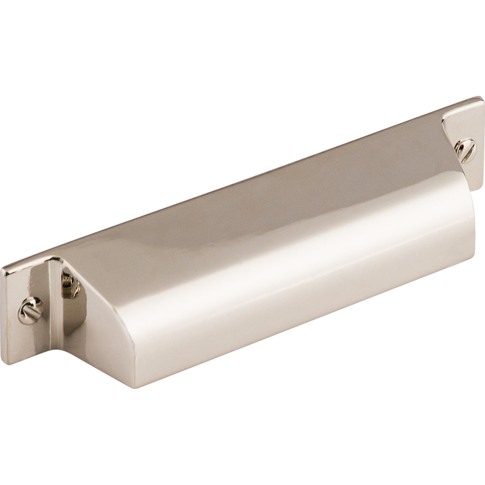 Channing Cup Bin Cabinet Pull, 3 3/4" Center to Center, Polished Nickel