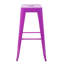 Tabourets de bar en métal sans dossier de hauteur de comptoir de 30 po Mauve de 4, non empilables, détachables, espace, assemblage, pour îlot de cuisine, bar, salle à manger - imperméable, nécessitant peu d'entretien,