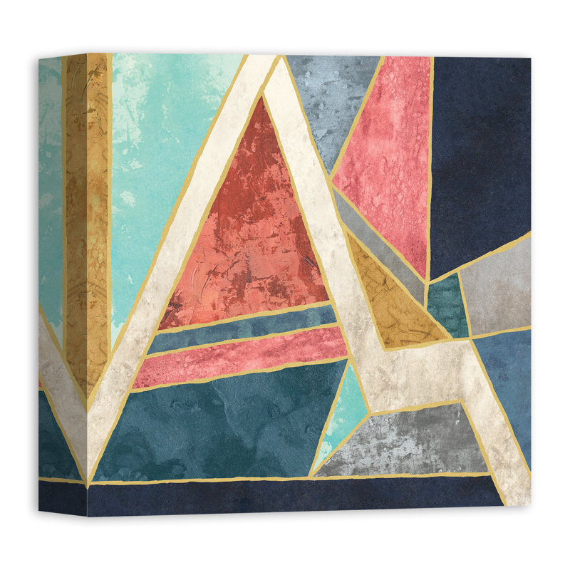 'Geometric Abstract' Acrylic Painting Print on Canvas, 36" H x 36" W