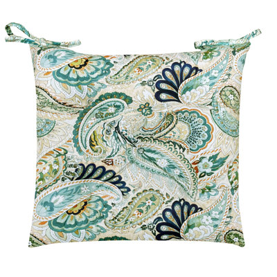 Coussins de chaise en velours 16 x 16 po avec attaches - Coussins de siège rembourrés pour chaises de salle à manger et de cuisine