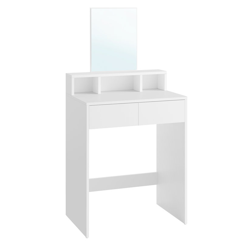 Mazie Dressing Table with Mirror, White