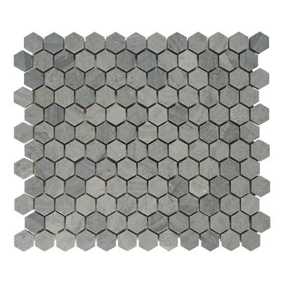 Bois flottant hexagonal bleu 1 po adouci