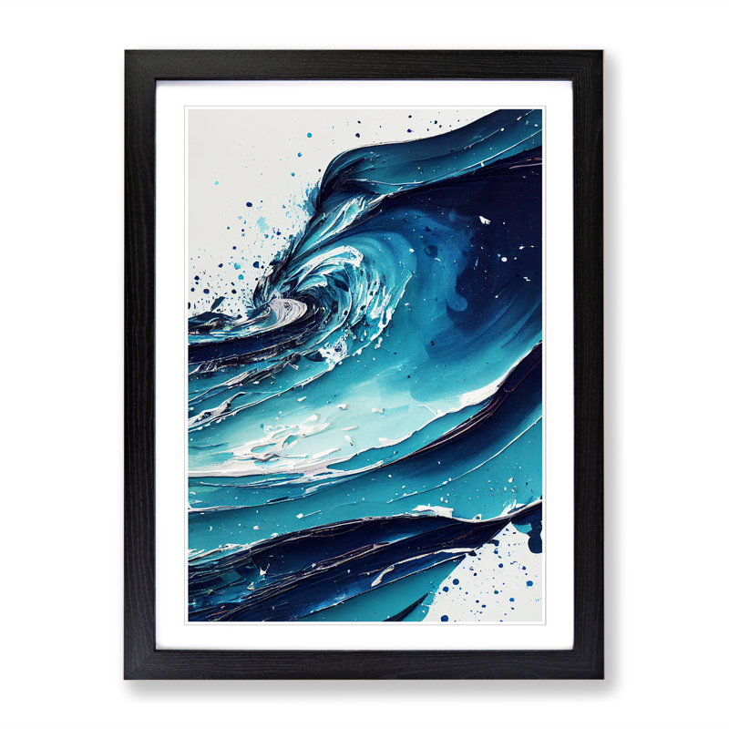 Ocean Paint Splatter Vol.3 - Picture Frame Print, Black, 64cm H x 46cm W