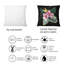Bouquet de fleurs et de feuilles tropicales sur fond noir II - Coussin décoratif imprimé tropical-1058037288
