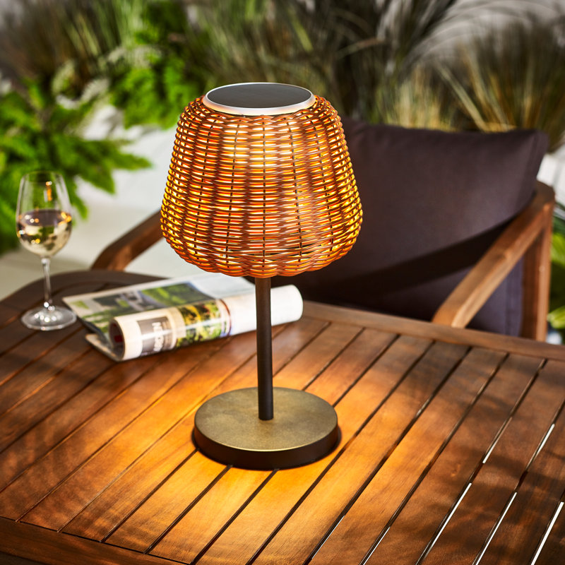Rattan Solar Outdoor Table Light