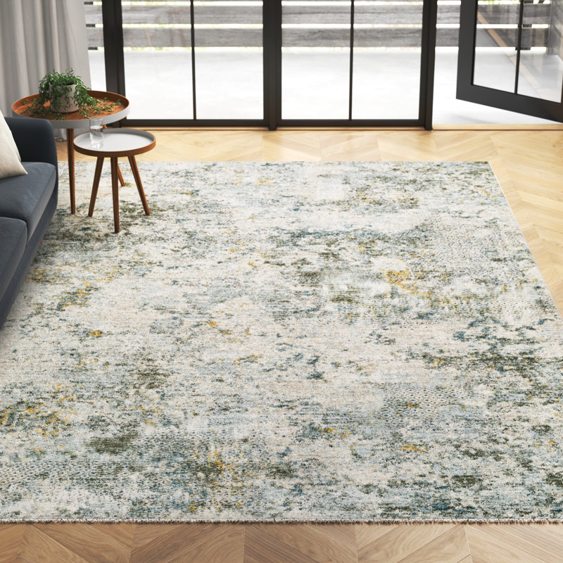 Chloe Abstract Dusty Sage Area Rug, Rectangle 9' x 12'2"