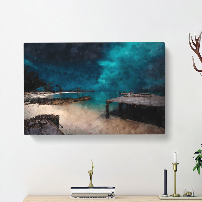 Midnight At The Bahamas - Wrapped Canvas Painting, 50cm H x 76cm W x 3cm D