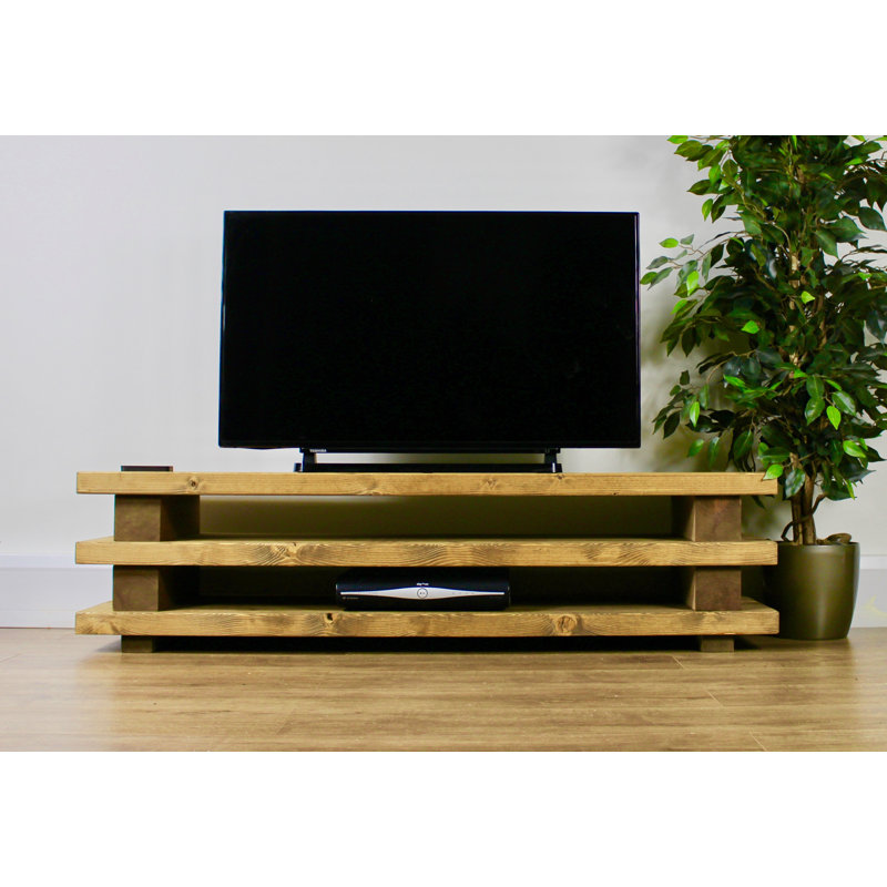 Alaca Unfinished TV Stand for TVs up to 58", Medium Brown, 130"