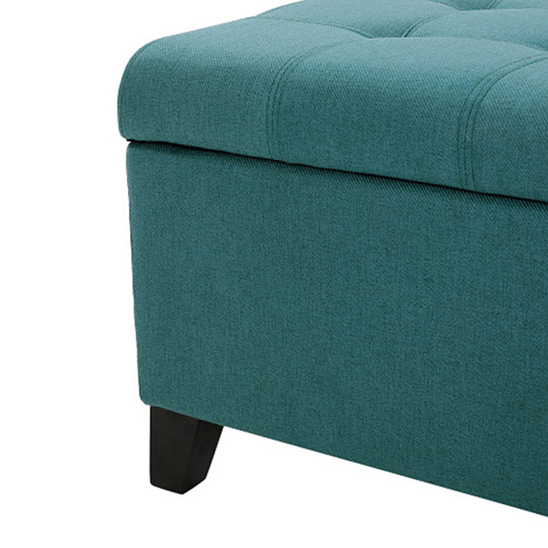 Banc de rangement rembourré avec repose-pieds, parfait pour l'entrée ou le bout du lit, multifonctionnel et peu encombrant 