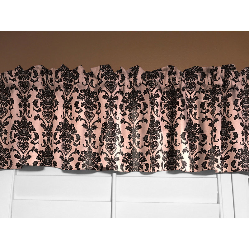 Cantonnière florale en damas 58 po, L 58 po x L 14 po, Pêche
