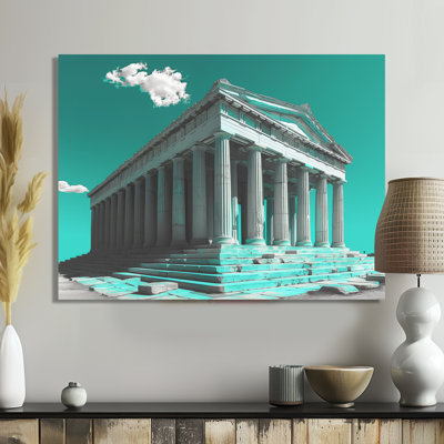 Green White Greek Historic Monument Photo II - Monuments Wall Decor