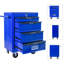 4, coffre à outils multifonctionnel, armoire en métal, glissières à roulement, poignée à tirer, coffre en acier facile à déplacer de 20 po avec finition noire et bleue, 4 roulettes universelles pour un déplacement flexible, serrure à clé sécuritaire-2099163466