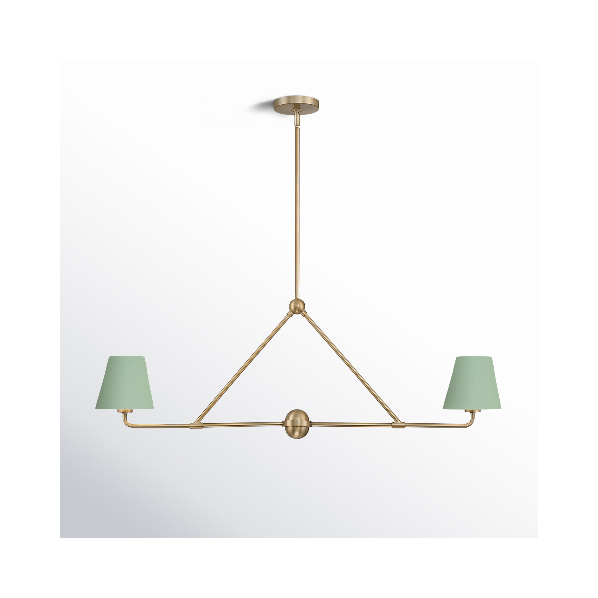 Kinston 2 - Light Metal Dimmable Linear Chandelier, Green