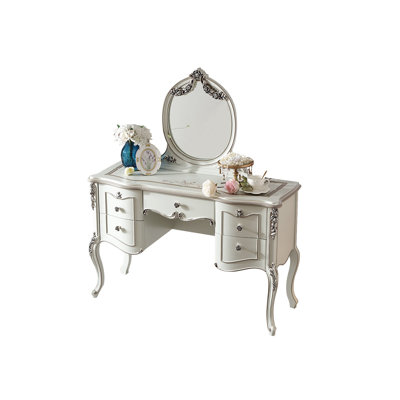 European-style carved solid wood dressing table